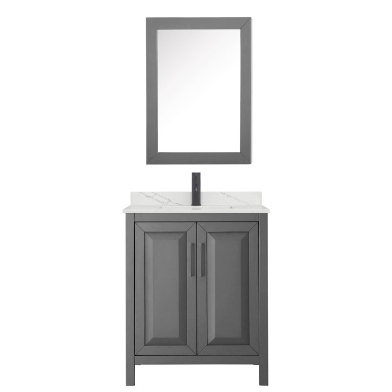 Daria 30'' W Vanity, Matte Black, Gray, Giotto Quartz
