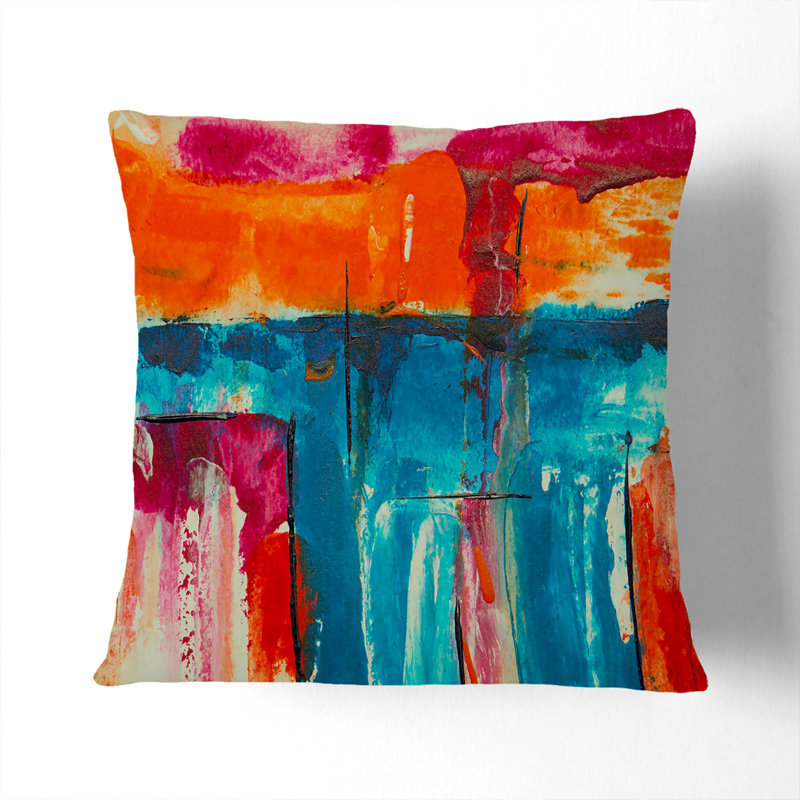 Abstract Square Cushion, 55 x 55 cm, Black