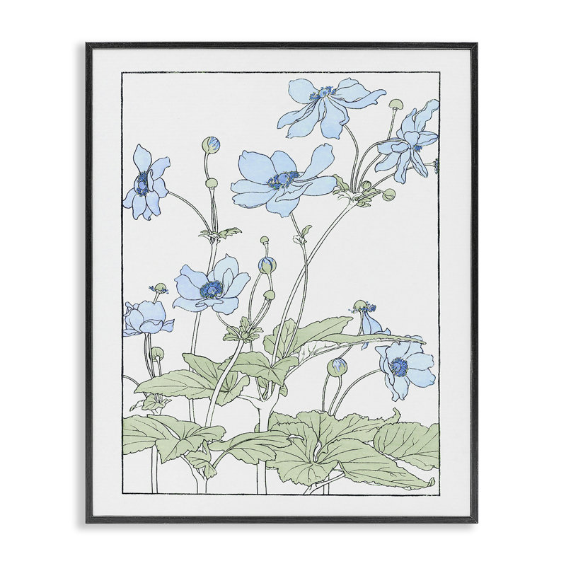 Giclée détaillée par anémone, conception par CAD Designs, H 14 po x l 11 po, Giclée encadrée noir minuit
