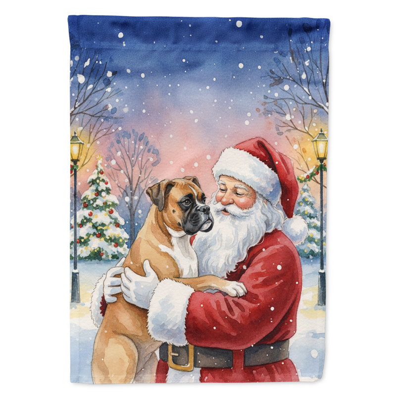 Boxer avec le drapeau de la maison du Père Noël, Taille de la maison, Boxer