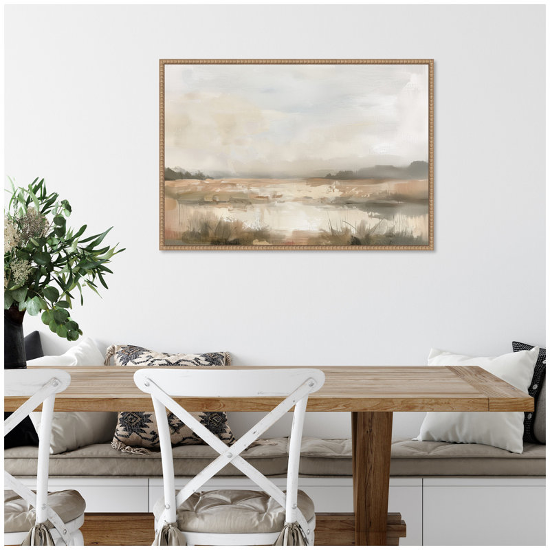 «Neutral Abstract Landscape» par The Creative Bunch Studio, reproduction d'art sur toile encadrée