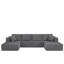 Canapé modulaire spacieux en forme de U, canapé-lit en velours côtelé moderne, gris foncé