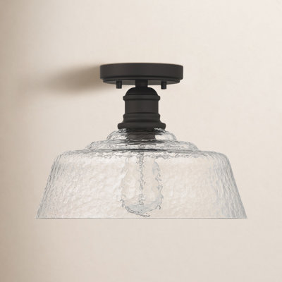 Lindholm Single Light Bronze Semi Flush Mount