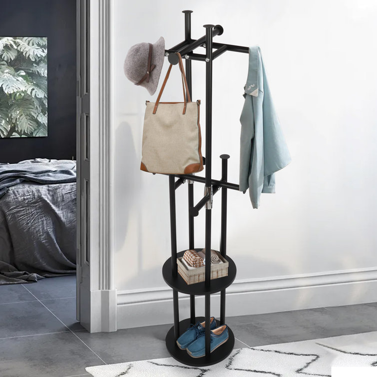 64.86 inch Height Freestanding 8 Hook Rotatable Coat Stand 17 Stories