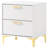 White Gold Modern 2-Drawer Rectangular Nightstand Bedside Table-967899601