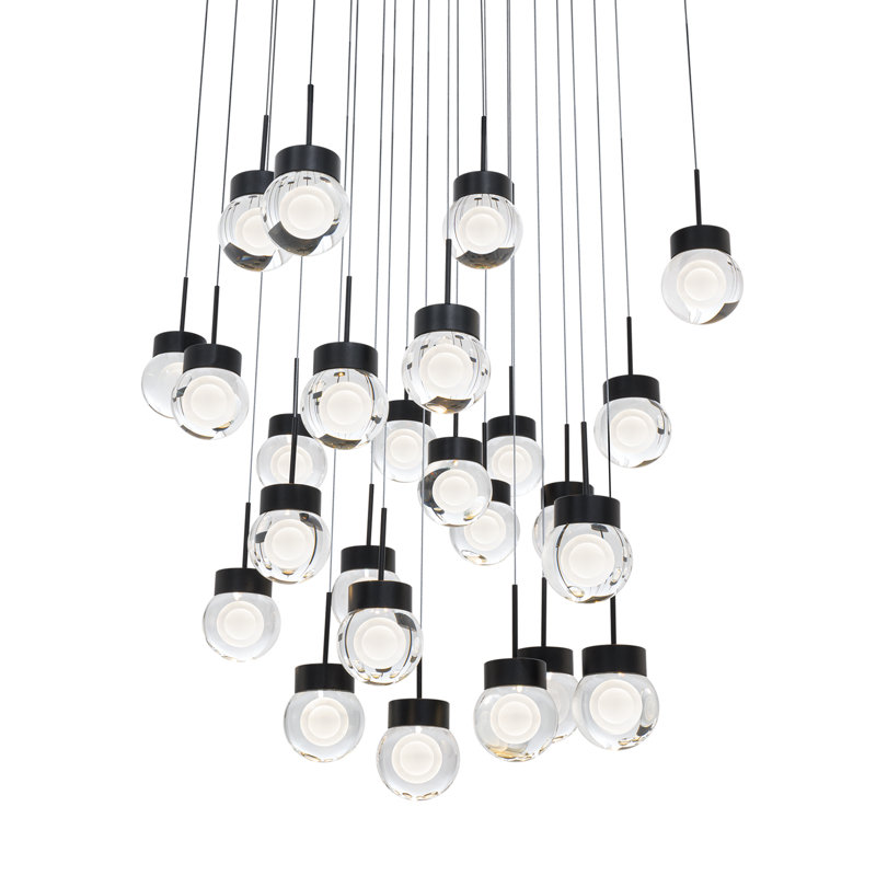 Double Bubble LED Pendant, Black, 5.5" H x 28.75" W x 28.75" D, 25