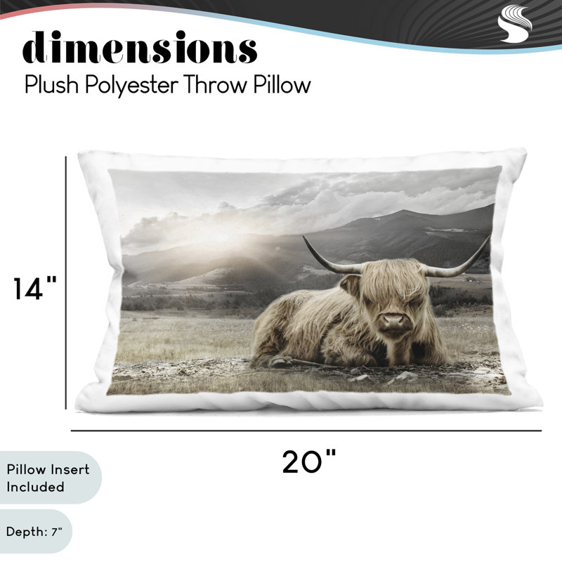 Coussin décoratif imprimé Bovins au repos au soleil du matin, design par CAD Designs