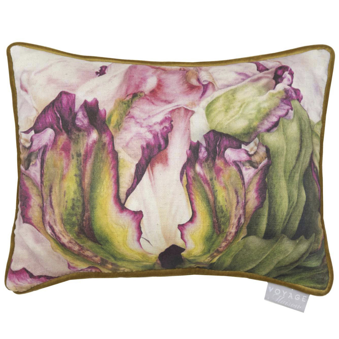 Bodmin Bodmin Floral Piped Cushion Feathers Floral Rectangular Scatter Cushion Cushion With Filling