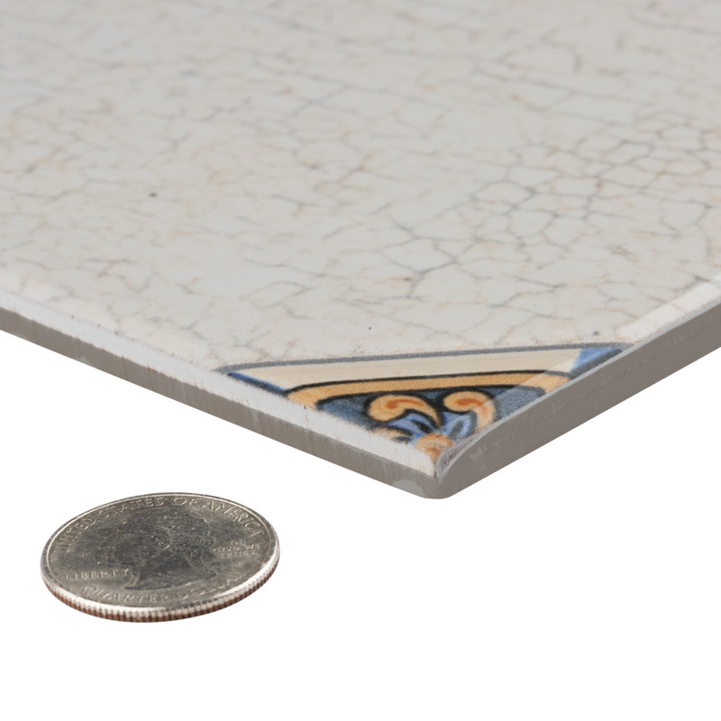 Manises Decor Blanco 13-1/8 in. x 13-1/8 in. Porcelain Floor and Wall Tile