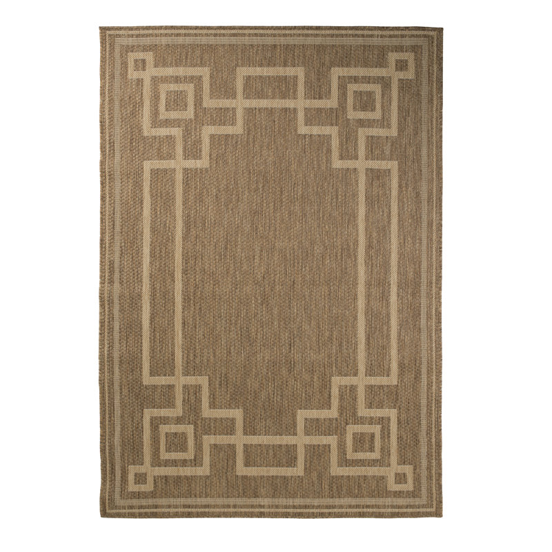 Tapis décoratif d’intérieur/extérieur brun oriental Plevna, Rectangle 2 pi x 3 pi