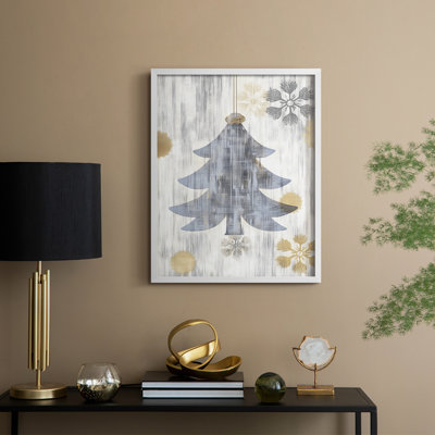 «Christmas Holiday Art» CECVII, reproduction d'art encadrée - bois massif
