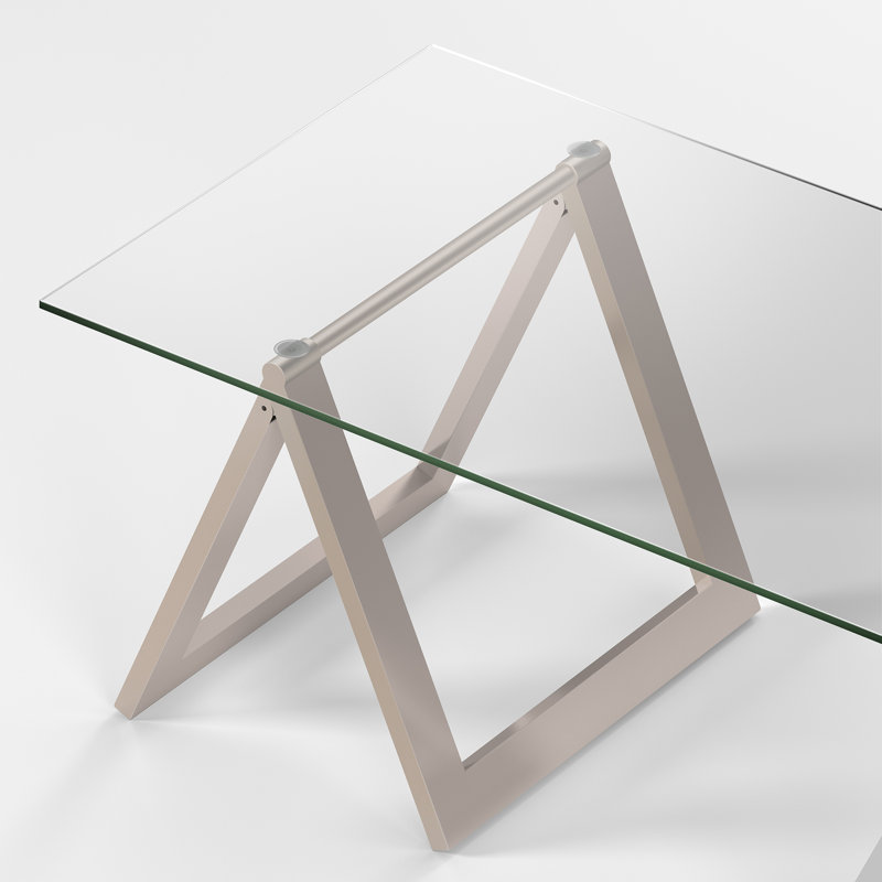Cross Legs Coffee Table, Nickel