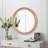Round Wood Framed Wall Mirror