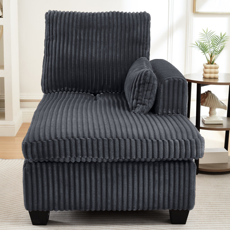 " Corduroy Loveseat, 38.01" H x 48.3" W x 59.61" D, Gris foncé