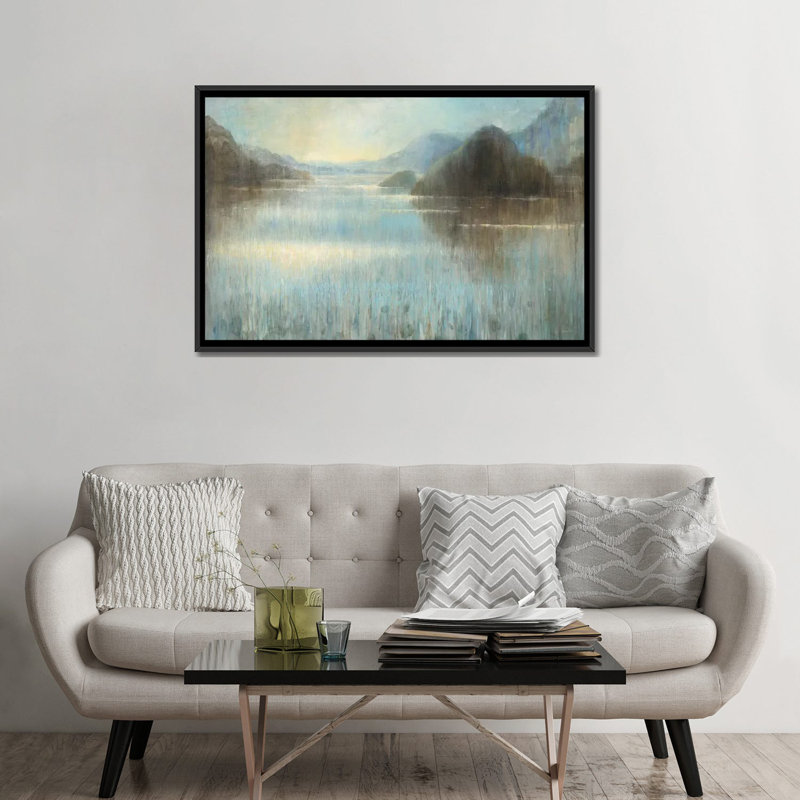 «Through the Mist I» par Danhui Nai, reproduction d'art sur toile tendue, H 18 po x l 26 po x P 1,5 po, Toile encadrée noire