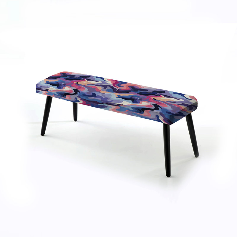 Banc rembourré camouflage mauve et rose Mystic