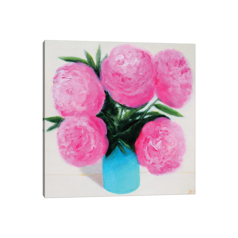 Peonies 1 Piece Wrapped Canvas Painting