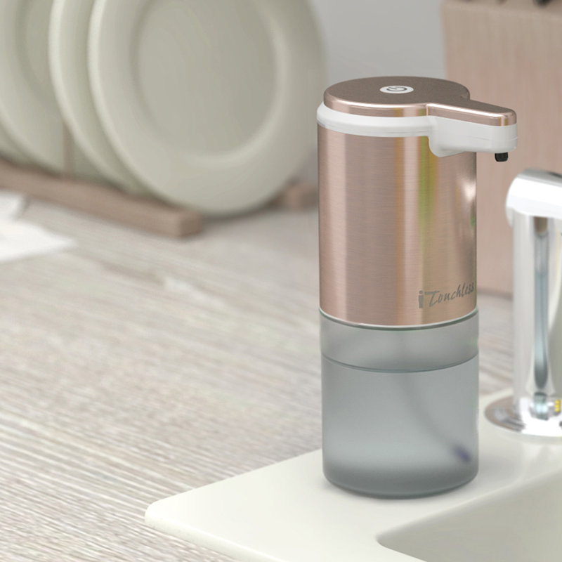 Distributeur de savon automatique en acier inoxydable, Or rose
