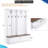 Farmhouse 4-In-1 Hall Tree With Wood Grain Bench And Storage Drawers, White-1315732261
