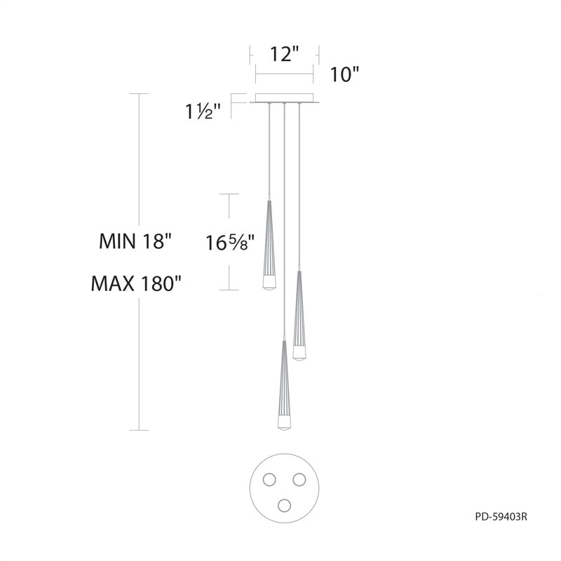 Quill Round Multi-Light 4-CCT Pendant, Chrome