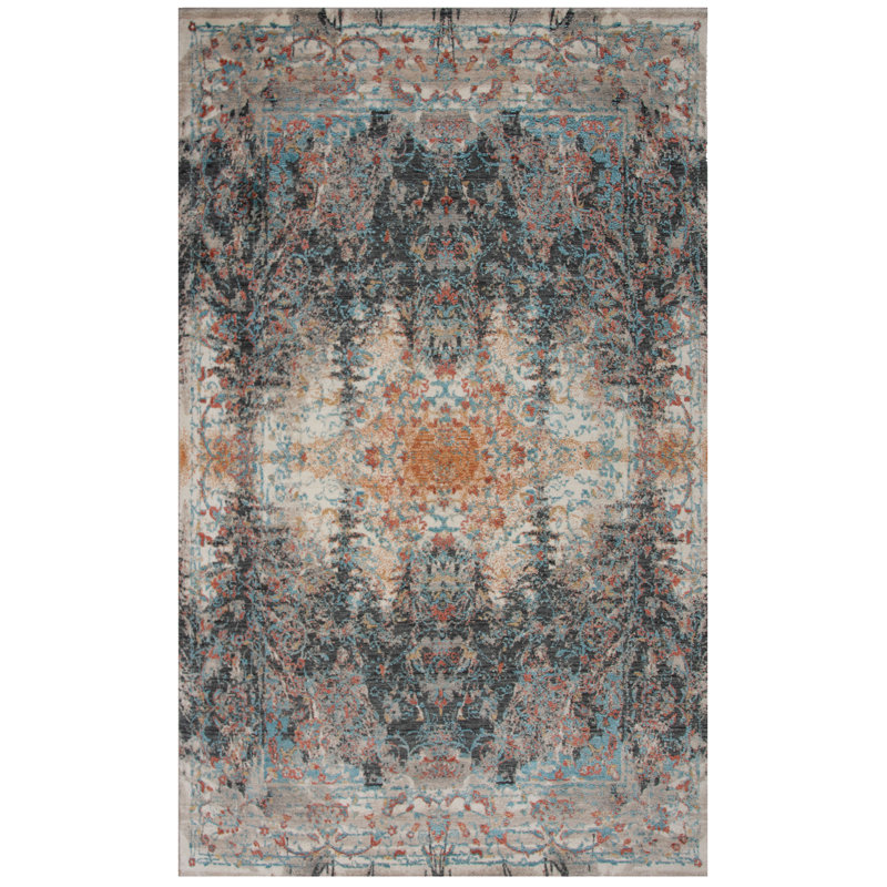 Tapis en laine tissé à la main / hybride, Rectangle de 5 pi x 8 pi