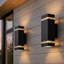 Outdoor Square Wall Light, Black GU10 Exterior Sconce, Waterproof Patio IP44 Lamp 10 Inch/26cm