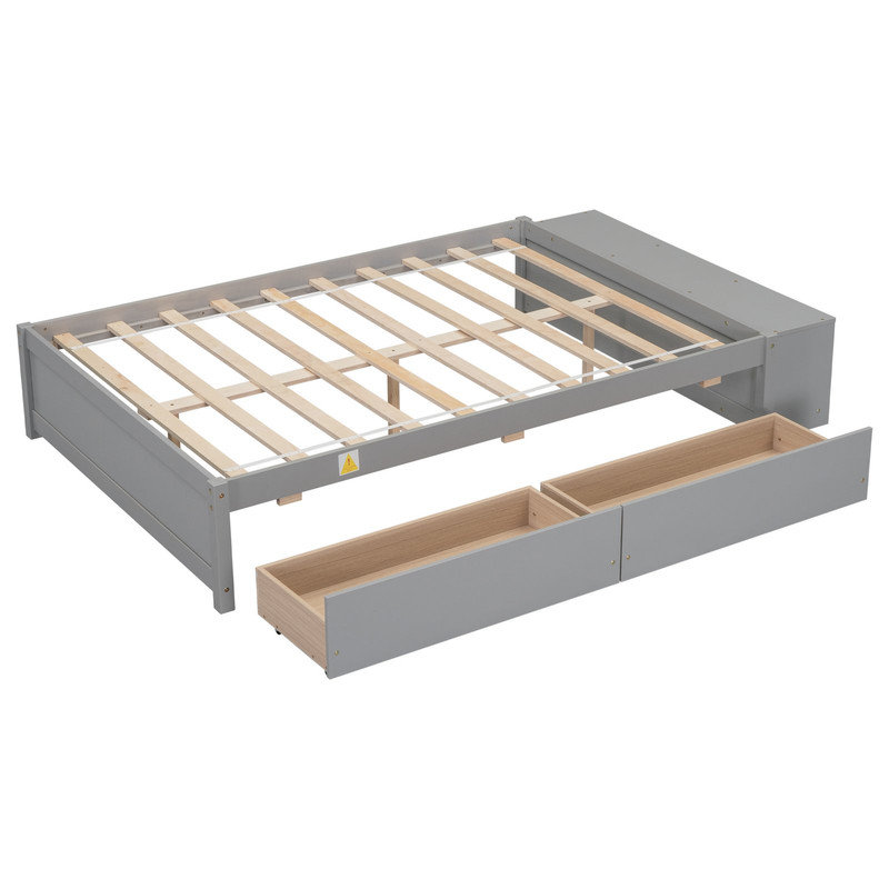 Lit double pour enfants Gwenevere, gris