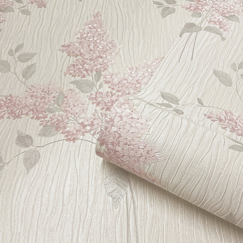 Alberich 10.05m x 53cm Textured Matte Wallpaper Roll, Pink