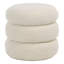 Jolo Ivory Faux Sheepskin Round Ottoman