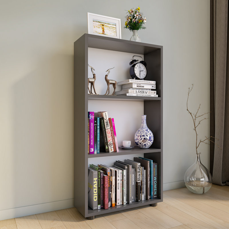 Athene 108cm H x 56cm W Standard Bookcase, Anthracite