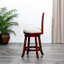 Tabouret de bar pivotant de 30 po en cerisier, tissu beige - Ajoutez une touche moderne et élégante à votre décor pour rehausser votre décor-387376732-387376733