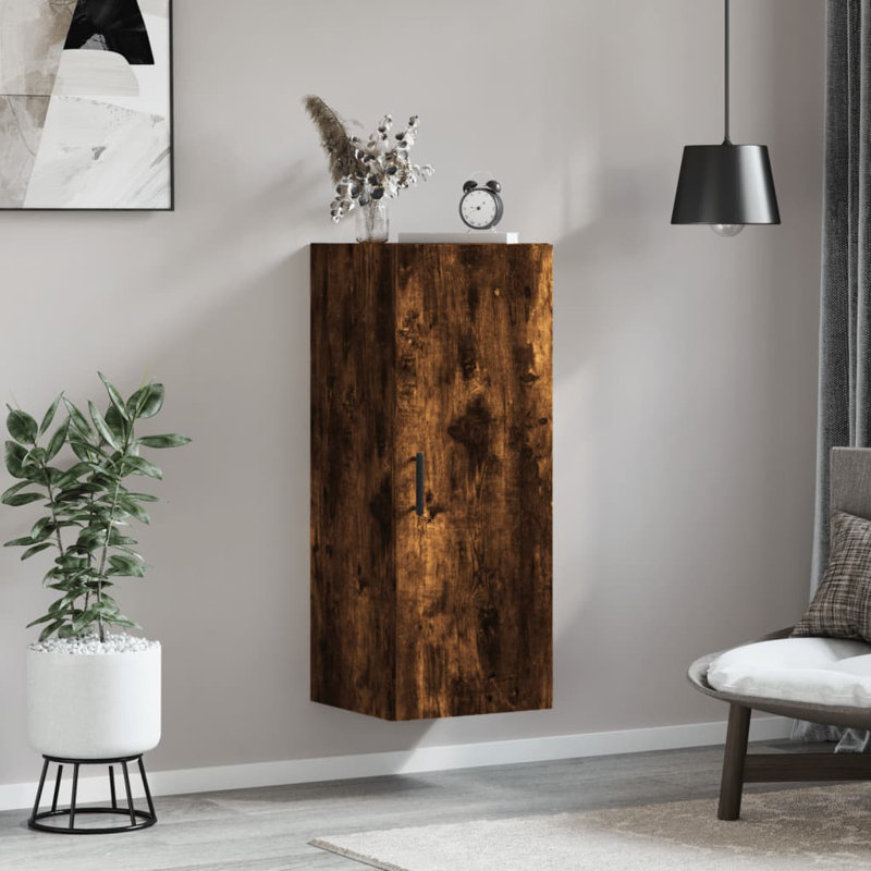 Mayowa Wall Mounted Cabinet 34,5x34x90 cm, Smoked Oak