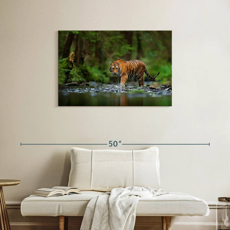Brampt Tiger In The River, 24" H x 36" W