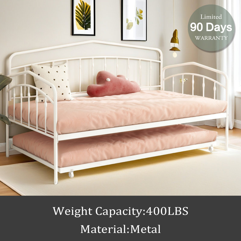Twin Daybed With Twin Trundle, White