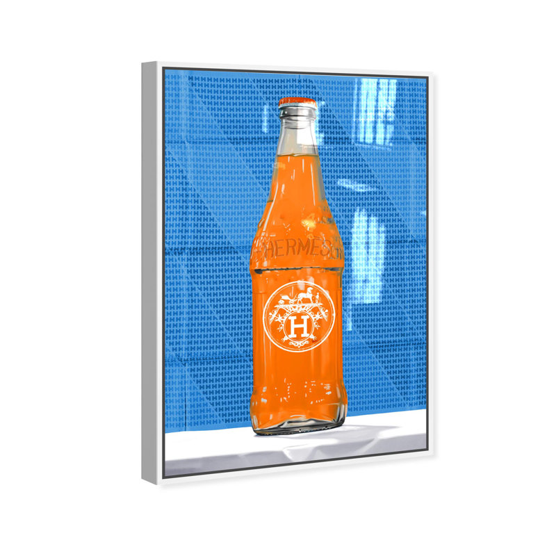 Oliver Gal Vibrant Orange Revival Fashion and Glam - Hand-Applied Glass Coat Framed Canvas Art, 45" H x 30" W, Silver