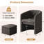 Fauteuil demi-tonneau rembourré moderne avec rangement Ottonman-2040702430