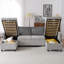 Canapé-lit modulaire gris moderne, revêtement en chenille avec rangement pour le salon