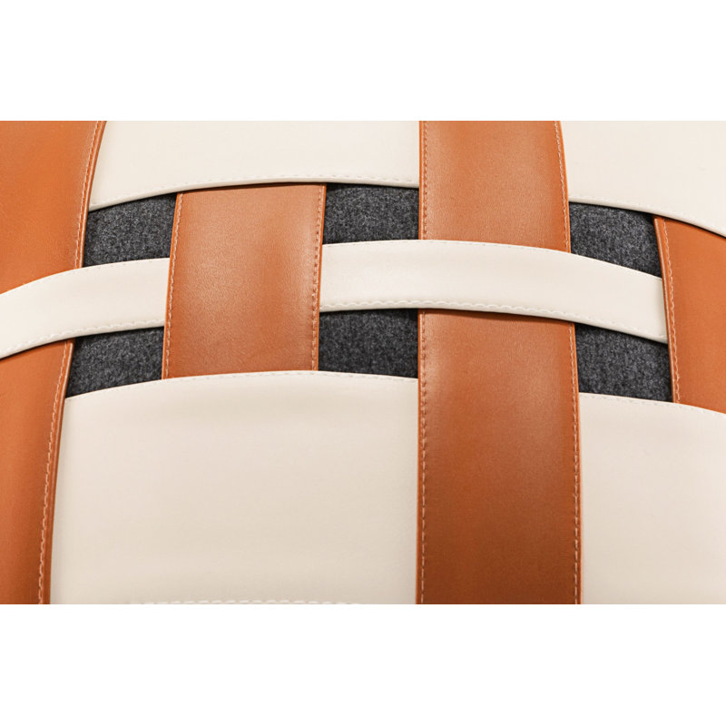 Patchwork Faux Leather Reversible Pillow Cover