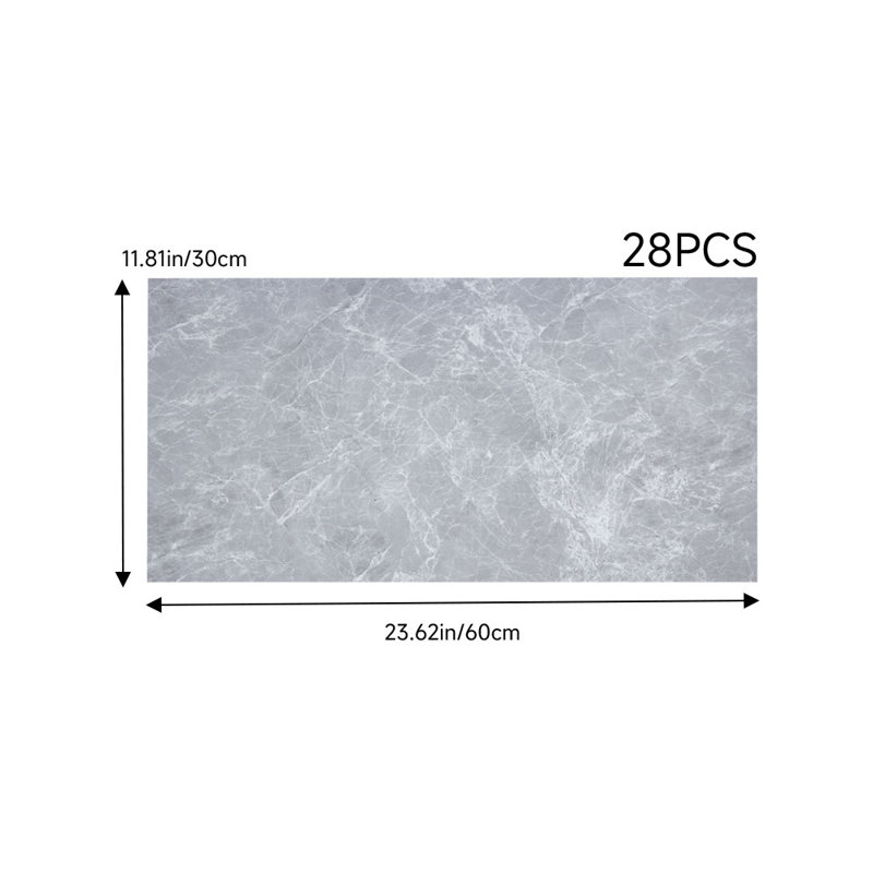 28Pcs 60x30cm Realistic Stone Texture Self Adhesive PVC Flooring, Grey