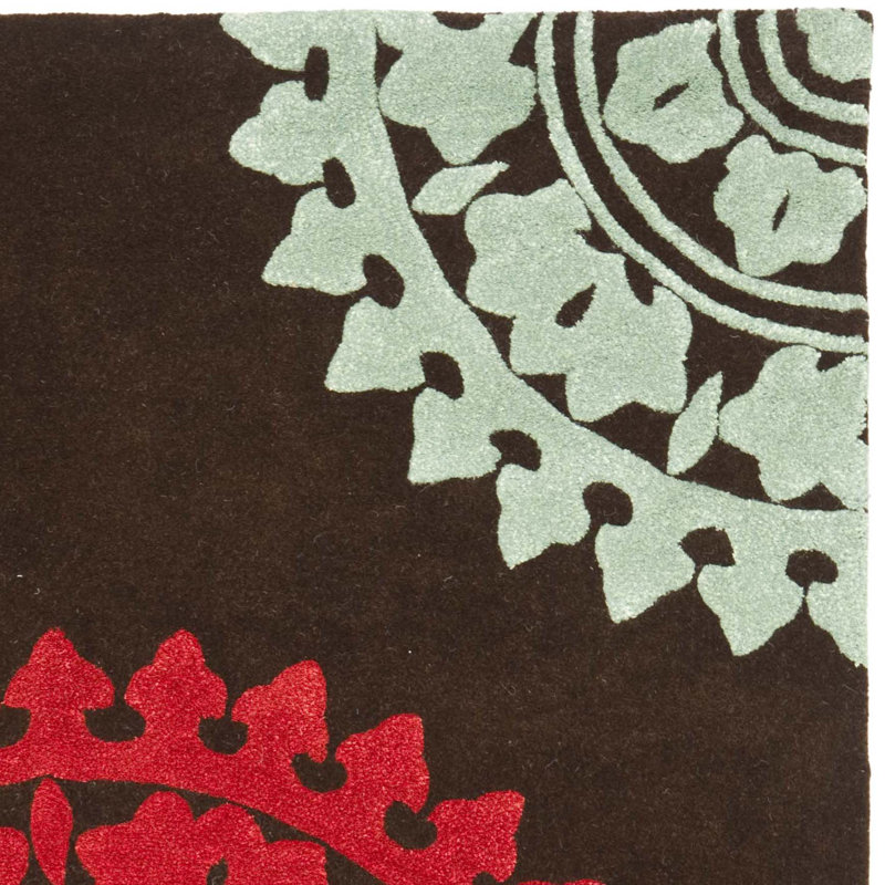 Tapis brun en laine touffeté à la main Candelo, Rectangle 3 pi 6 po x 5 pi 6 po