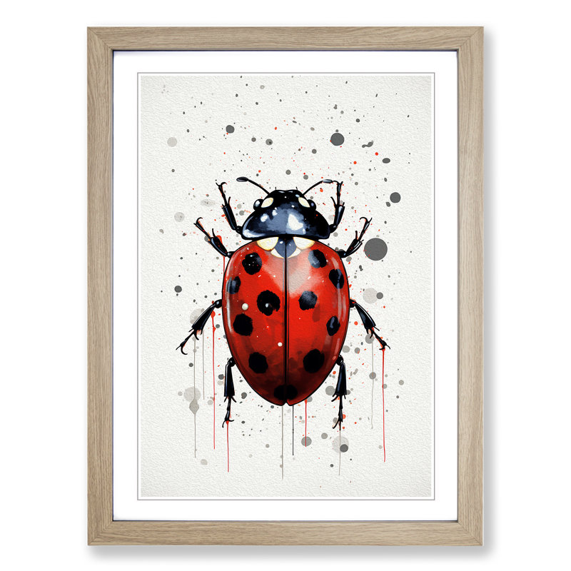 Ladybird Line - Framed Print, Oak, 34cm H x 25cm W x 2cm D