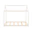 Lit simple pour enfants en bois, structure en bois de pin, hauteur basse, conception amusante et amusante, assemblage facile, blanc