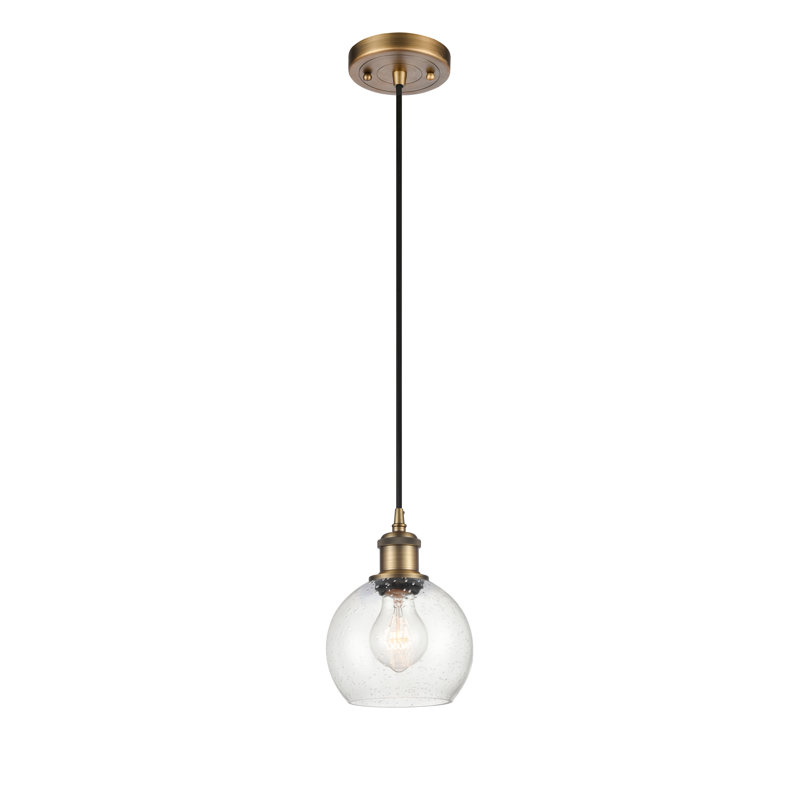 Luminaire suspendu sphérique 1 lumière Roxane, DEL, Laiton brossé