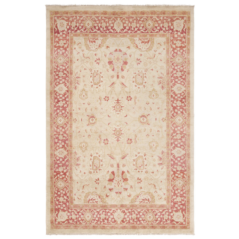 Tapis oriental en laine noué à la main Samarkand, Rectangle 6 pi x 9 pi