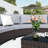 5-Piece Curved Outdoor Brown Wicker Sofa Set Patio Sectional Furniture Set Half-Moon Sofa Set&Gray Cushions&Coffee Table With Tempered Glass Top-1768033991