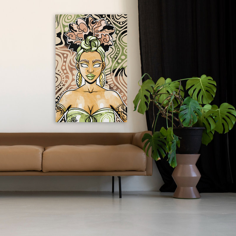 Nailah - art figuratif multicentrique, H 48 po x l 32 po