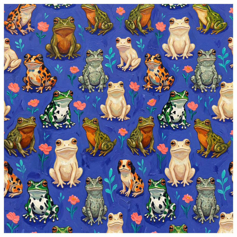 Housses de couette colorées à motif de grenouille, Très grand lit