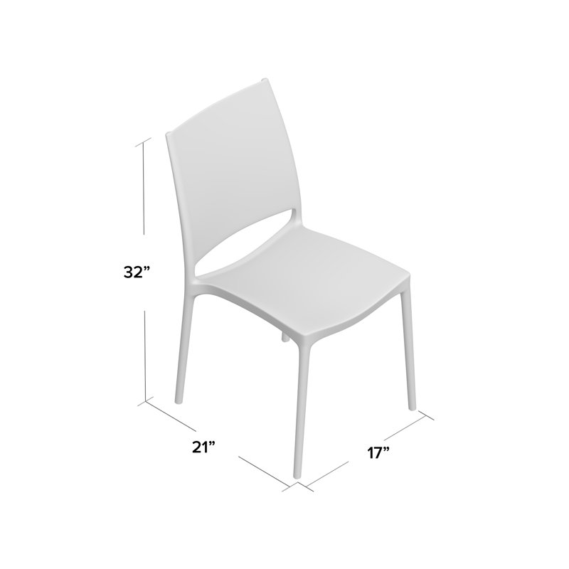 Vata Polypropylene Side Chair, Gray
