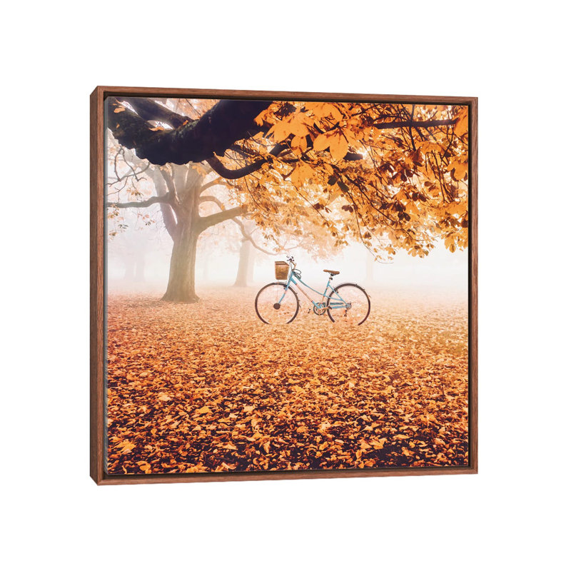 Orange partout par Hobopeeba-impression, Toile classique avec cadre brun, Pas de tapis, H 18 po x l 18 po x 1,5 po