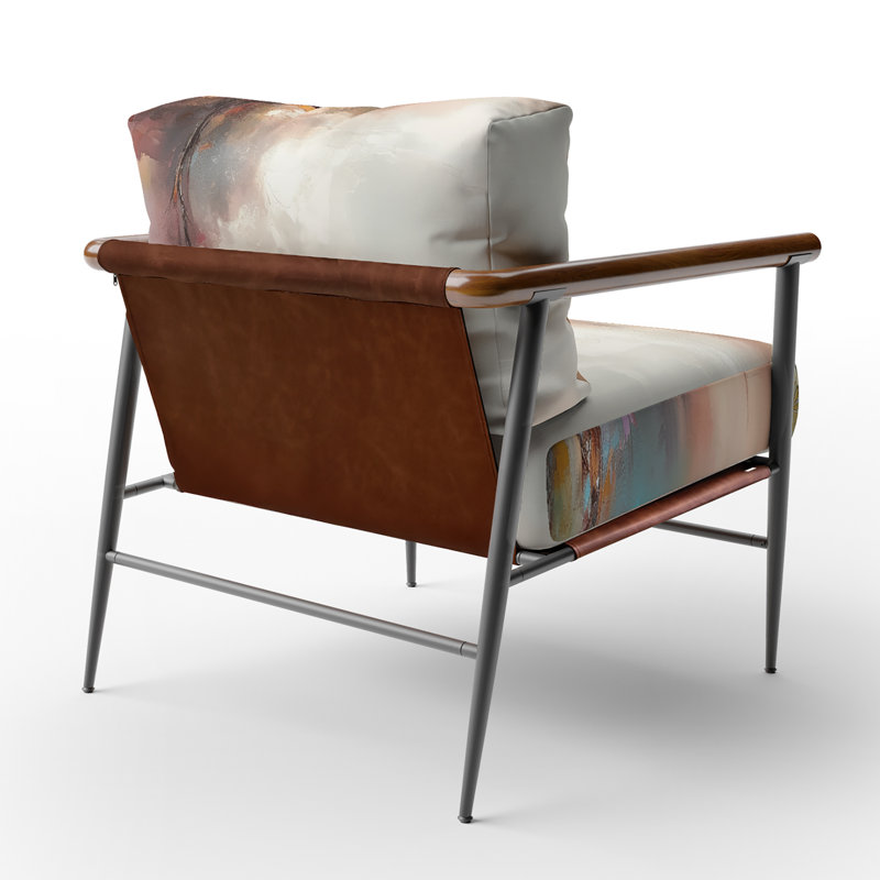 Chaise d'appoint d'appoint rembourrée Brown Nature Abstracted, Noir